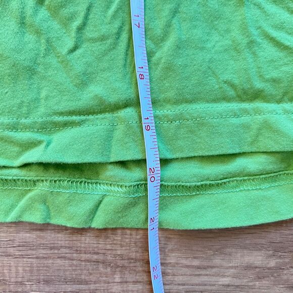 PINK Victoria's Secret T-Shirt One Size O/S Green Crop Boxy Oversized - Picture 5 of 8